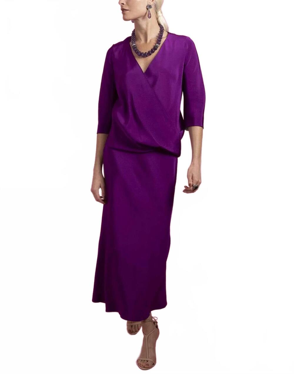 NEW PETER COHEN silk bias skirt in dahlia